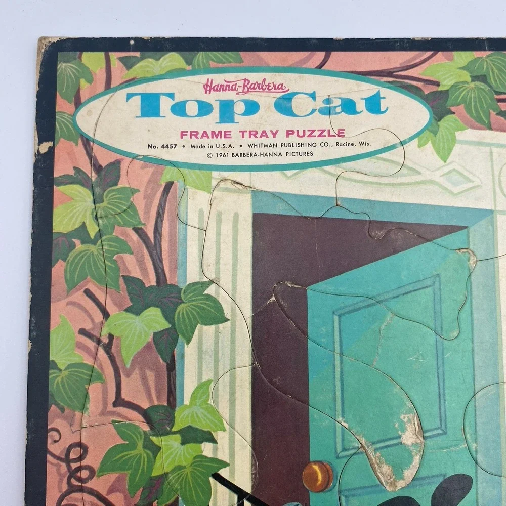 Vtg Lot 3 Whitman Frame Tray Puzzles Hanna-Barbera Flintstones‎ Top Cat Pebbles